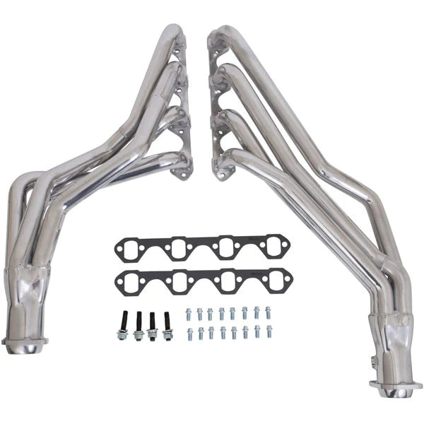 BBK Performance 79-93 Ford Mustang 5.0 1-5/8 Long Tube Exhaust Headers Automatic Trans Polished Silver Ceramic