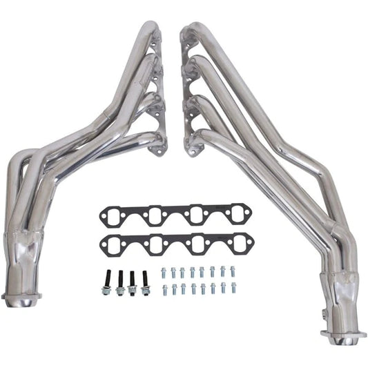BBK Performance 79-93 Ford Mustang 5.0 1-5/8 Long Tube Exhaust Headers Automatic Trans Polished Silver Ceramic