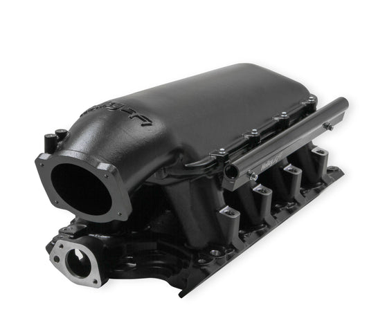 HOLLEY EFI BLACK 351W FORD HI-RAM EFI MANIFOLD Black (9.5" Deck) 105mm LS Throttle Body Flange Top