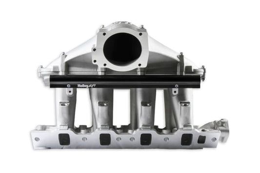 HOLLEY EFI 8.2 DECK SBF FORD HI-RAM EFI MANIFOLD  with 105mm 1986-95 Ford 5.0 Throttle Body Flange Side Mount Top