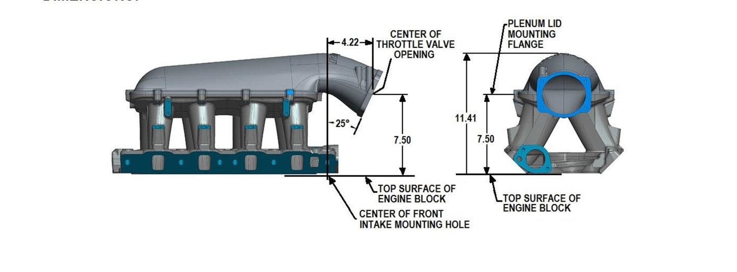 HOLLEY EFI BLACK 351W FORD HI-RAM EFI MANIFOLD Black (9.5" Deck) 105mm LS Throttle Body Flange Top