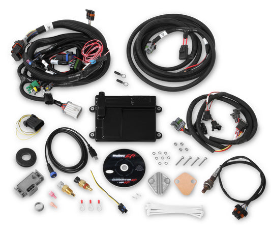 Holley HP EFI ECU & HARNESS KITS Universal FORD V8 Multi-Point Fuel Injection, Includes NTK Oxygen Sensor, and Ford V8 Injector Harness.
