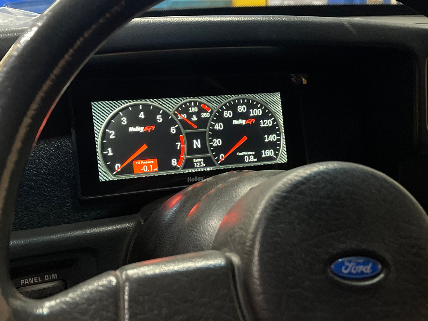 HOLLEY EFI 1987-1993 FORD MUSTANG 6.86" BLACK DASH PANEL